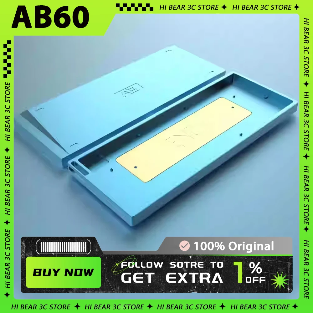 AB60 Aluminium Alloy Keyboards Case Customized Matte Keyboard Case Wooting 60he Magnetic Axis Keycase For CSGO RAKKA GH60