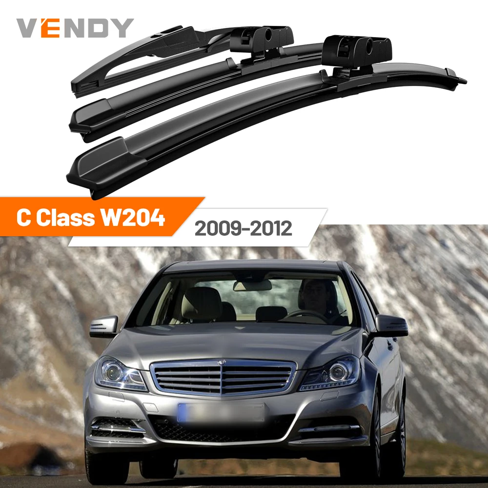 

For Mercedes Benz C Class W204 2009-2012 2010 2011 Front & Rear Windshield Wiper Blades Windscreen Wipers Set Accessories