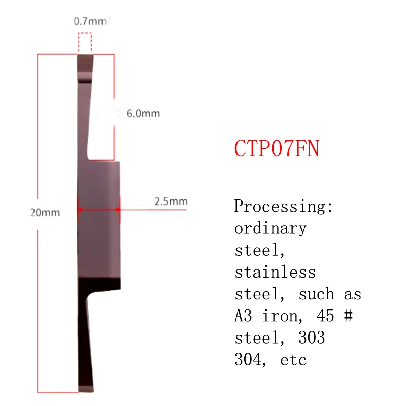5PCS CNC Insert Core Walking Machine Cutting Groove Cutter CTP 10FN  Inclined Mouth CTPA 15FR Flat Mouth Inserts