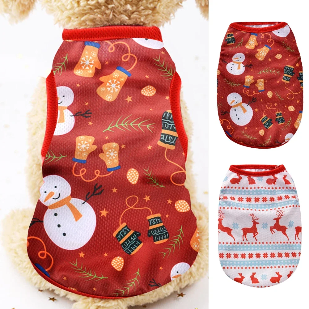 

Christmas Dog Clothes Pet Clothes Dog Cats Xmas Deer Print Puppy T-shirt Chihuahua Vest Coat Cat Hoodies Dogs Christmas Clothing