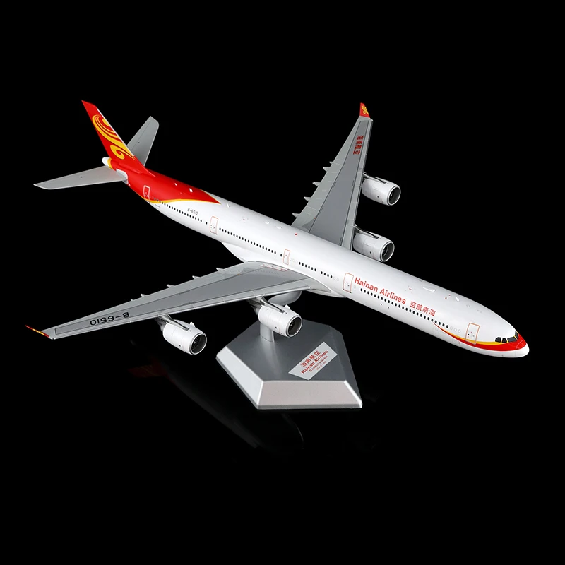 L2117 Alloy Collectible Plane Gift SQ Wings 1:200 Hainan Airlines Airbus A340-600 Diecast Aircraft Jet Model B-6510 With Stand