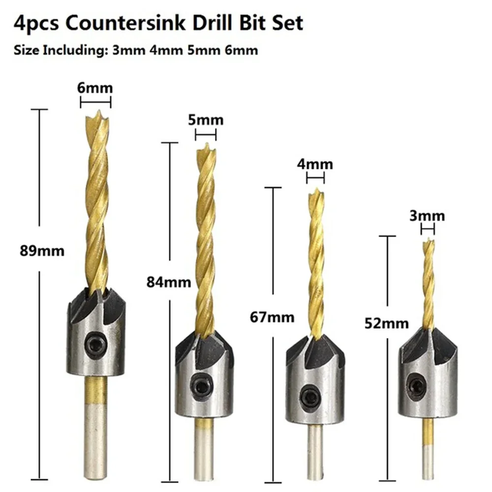 

3-10mm titanium coating bench drill set with hex key screw hole cutter hss wood