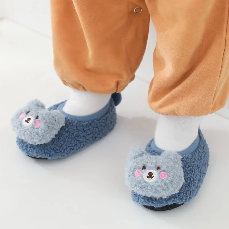 Baby Socks Winter Baby Boy Girl Booties Fluff Soft Toddler Shoes First Walkers Anti-slip Warm Newborn Infant Crib Shoes Moccasin