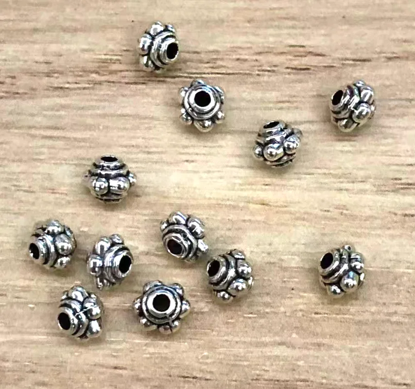 

100pcs 5*4mm, hole 1.3mm Zinc alloy metal Vintage spacer beads for jewelry handmade HWYH0096