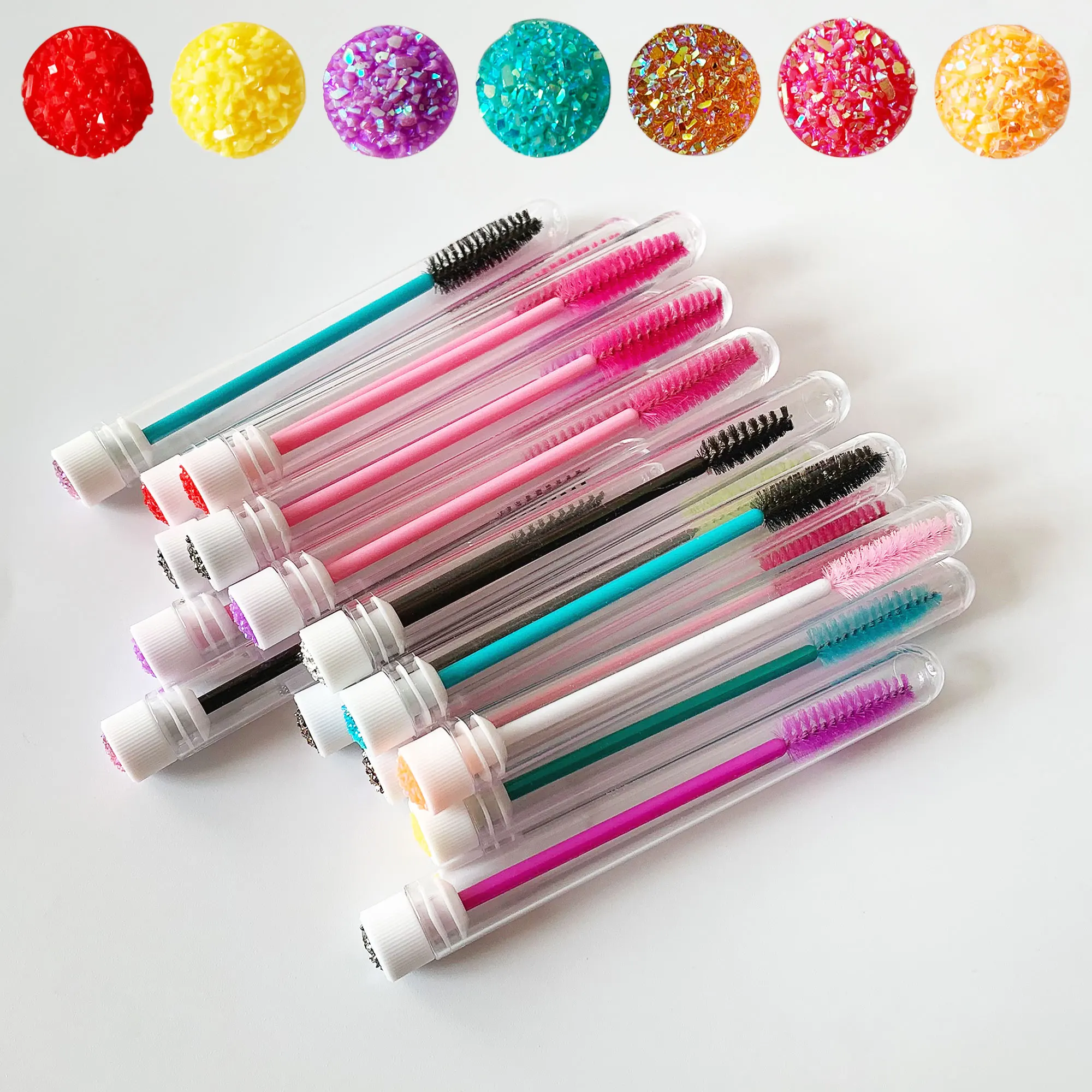 แปรงแต่งหน้าแบบใช้ซ้ำได้ 48 ชิ้น พร้อมแปรงปัดขนตา แปรงแต่งคิ้วแบบเปลี่ยนได้ ป้องกันฝุ่น ประกายเพชร