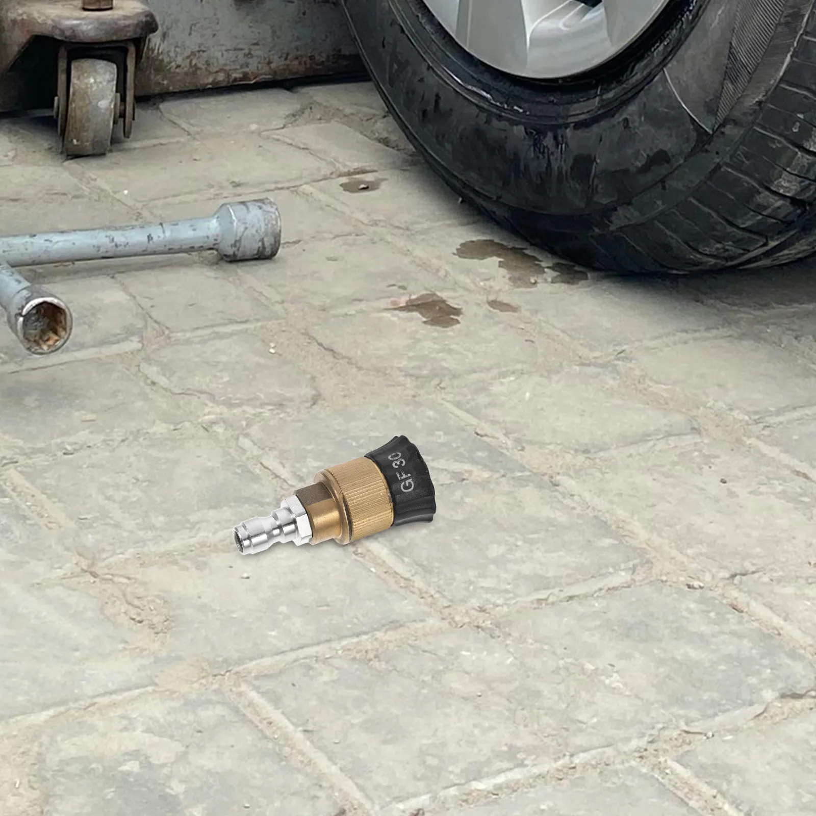High Pressure Washer Nozzle 2 Positions Dual Hole Brass Material Adjustable Spray Head for Car Washing Home Cleaning