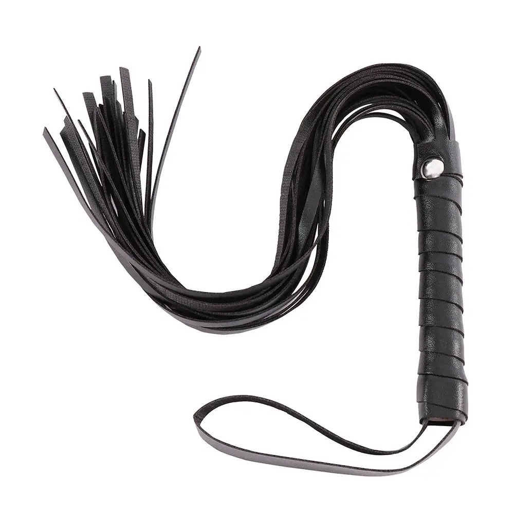 Fouet d\'équitation en similicuir pour cavalier, fouet noir, sangle Flogger Spcollar, fouet d\'équitation, cultures d\'équitation, fouet de course