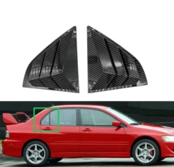 For Mitsubishi Lancer Rear Window Side Vent Shutter Louver Cover Trim 2007-2015 Carbon Fiber Car Accessories