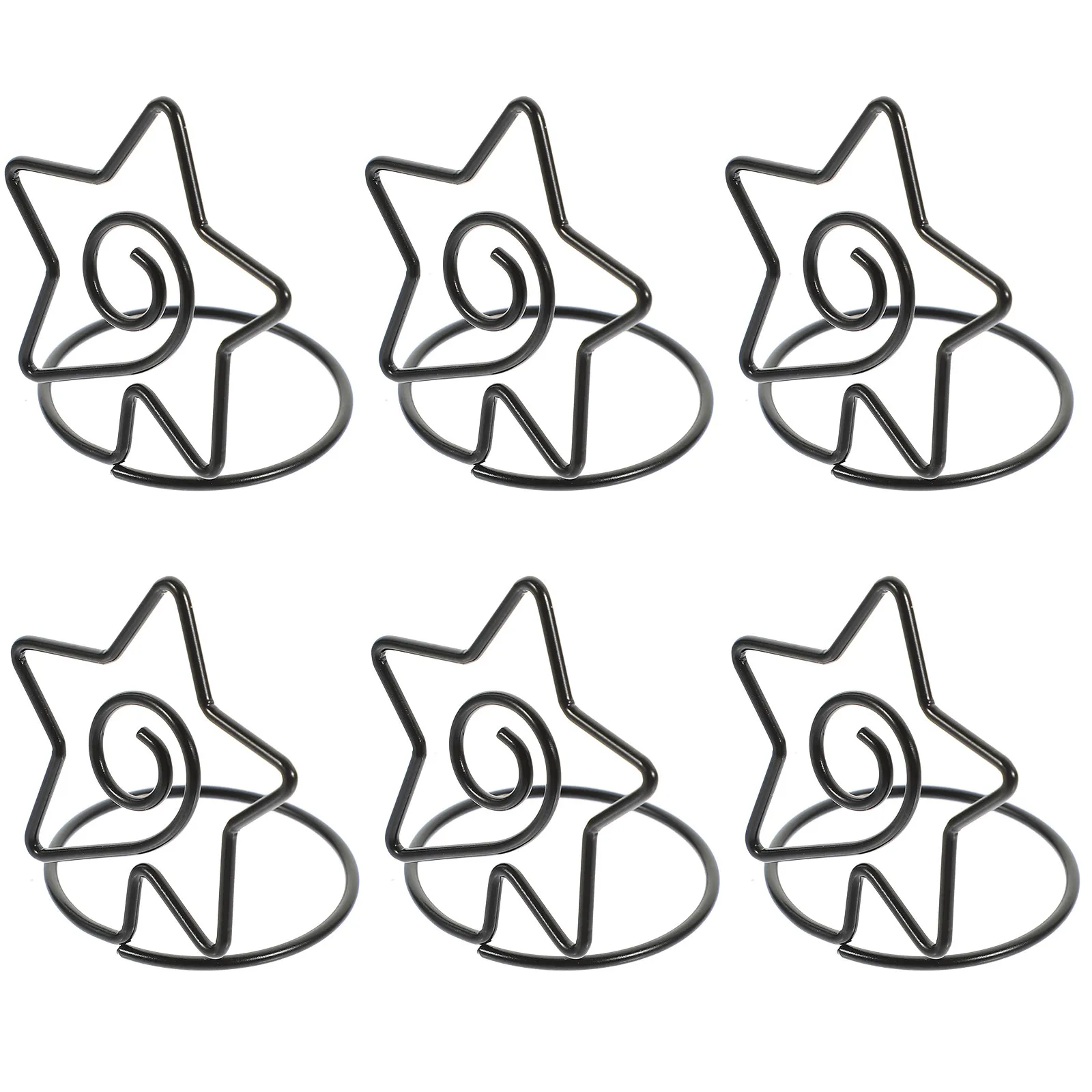 6Pcs Metal Seat Card Note Clips Portable Table Number Holders Photo Display Stands for Wedding Home Office Craft Decoration