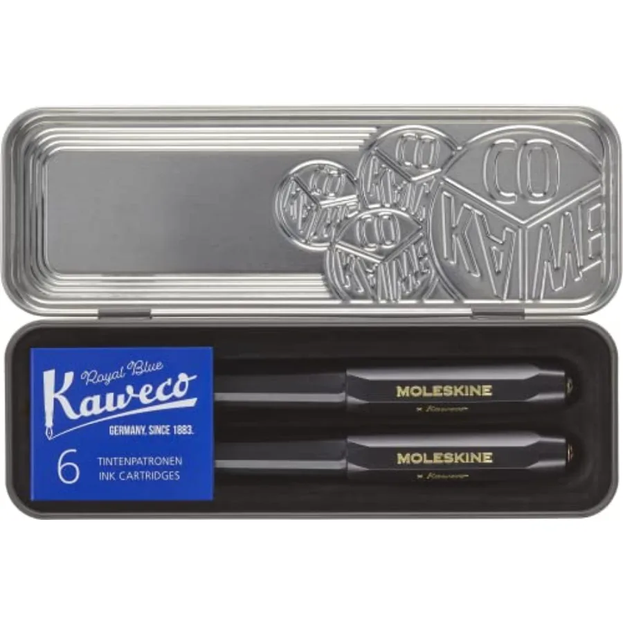 

x Kaweco Fountain Pen and Ballpen Set Medium Nib/1.0mm Point Black with Blue Ink