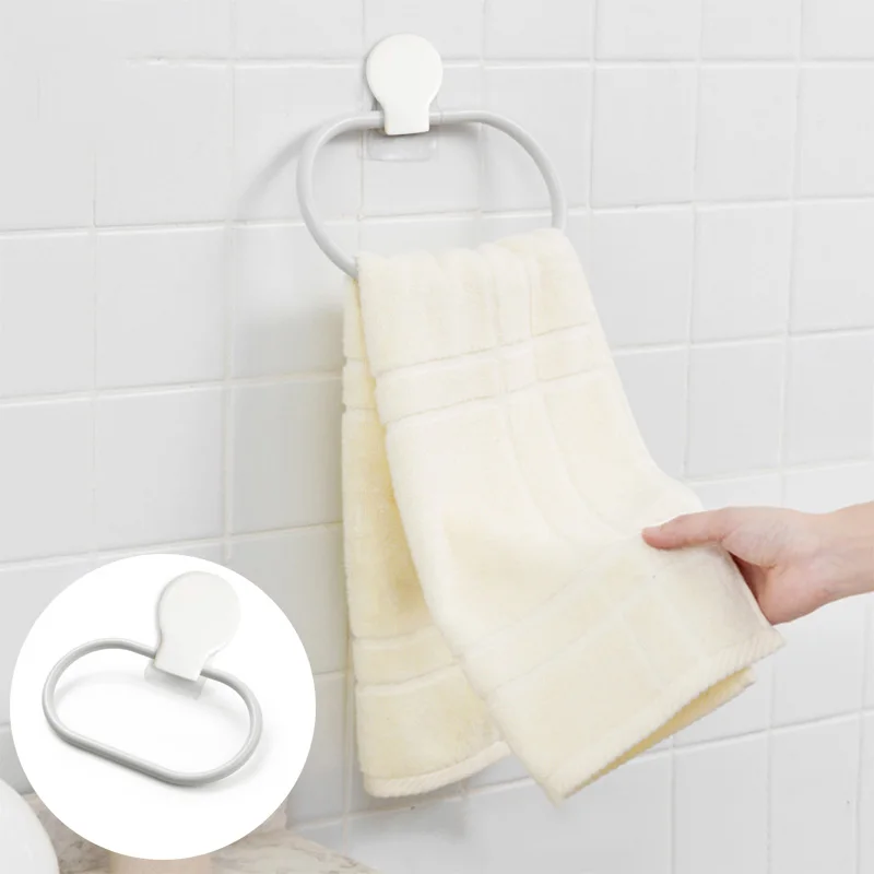Kein Bohren Handtuchhalter für Badezimmer, stark klebender Handtuchhalter, wasserdichter Kunststoff-Badetuchhalter, Toilettenpapierrollenpapierhalter