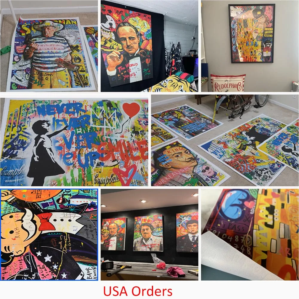Drop Shipping US Picture Print Rectangle Square Canvas Poster