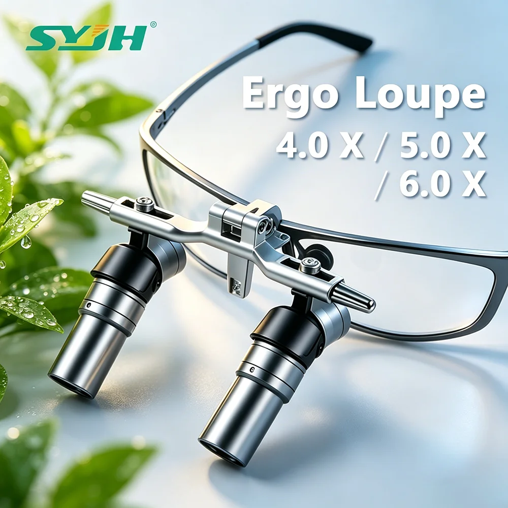 SYJH Dental 4X 5X 6X 48° Ergo Optical Loupes Prevent Bending Lowering Head Prevent Cervical Spondylosis Dentistry Oral Treatment