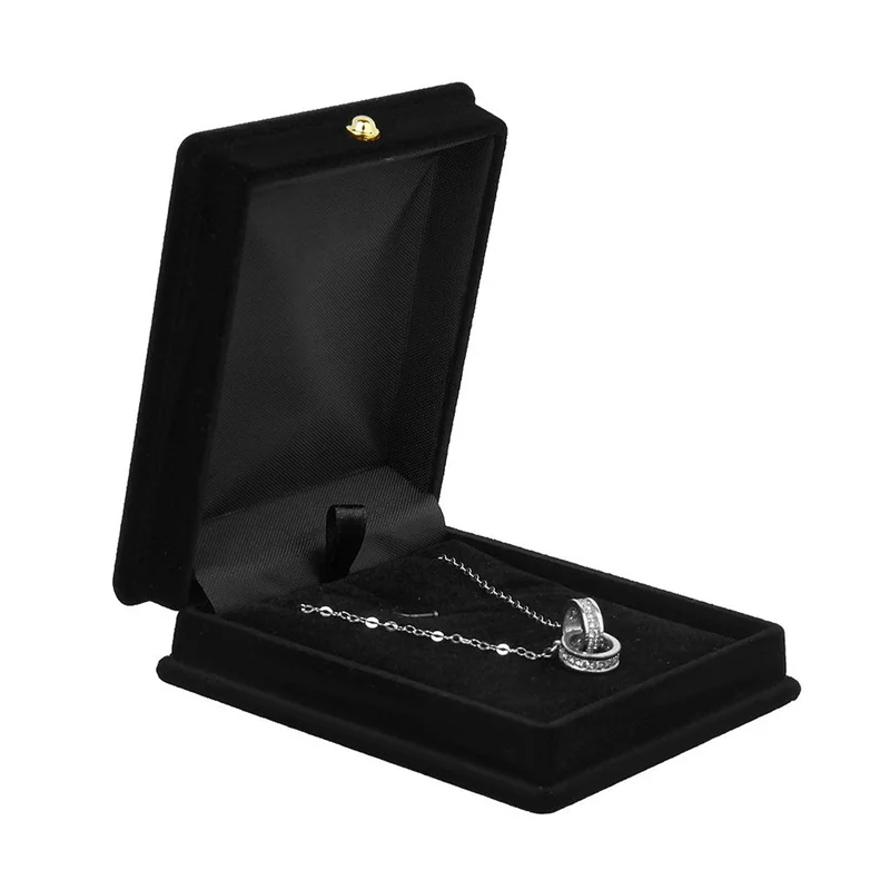 1 x fluwelen ketting ketting sieraden display opbergdoos geschenkdoos houder organisator --- zwart