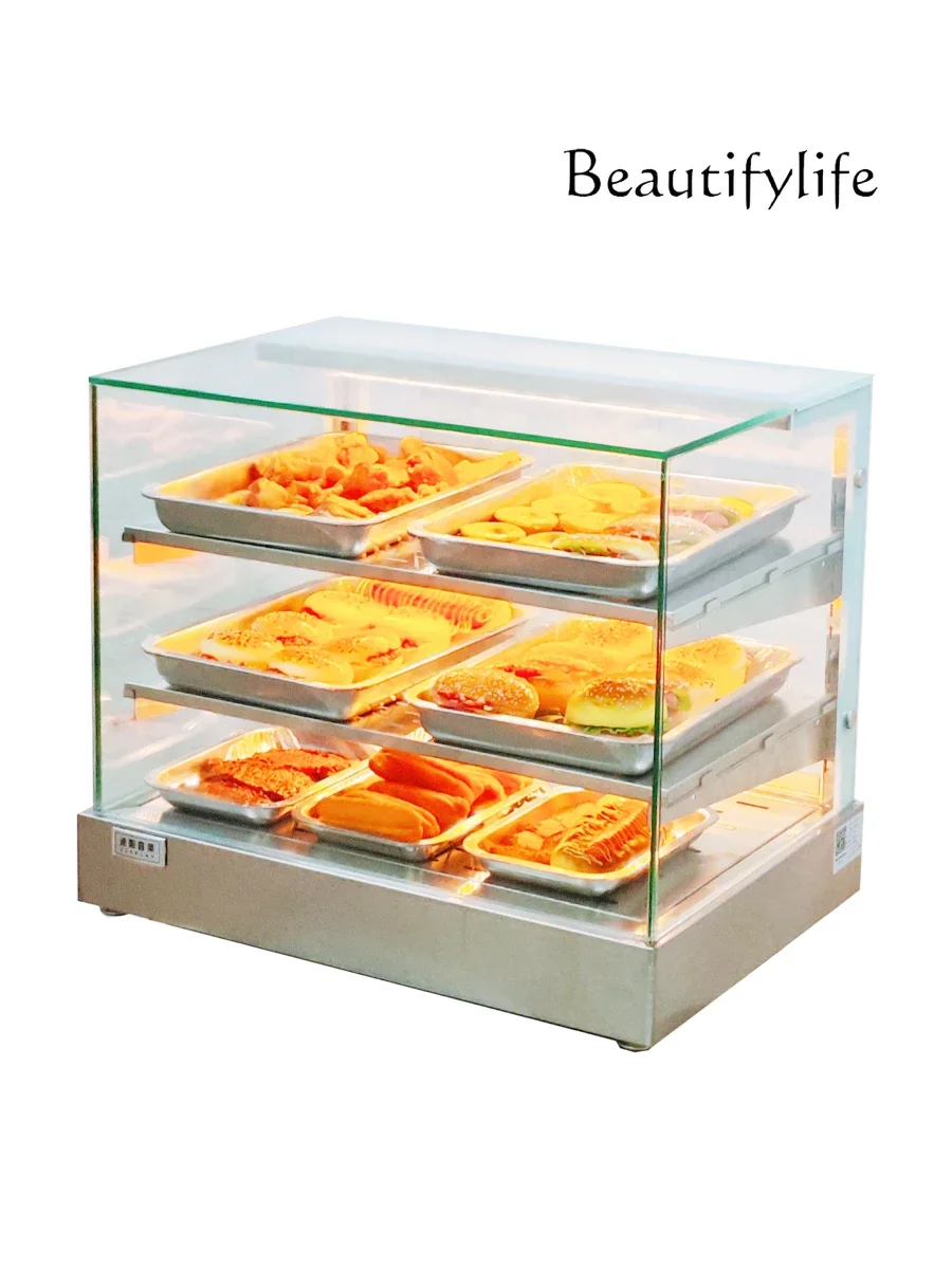 Fried chicken thermal insulation display cabinet stainless steel desktop commercial heating constant temperature