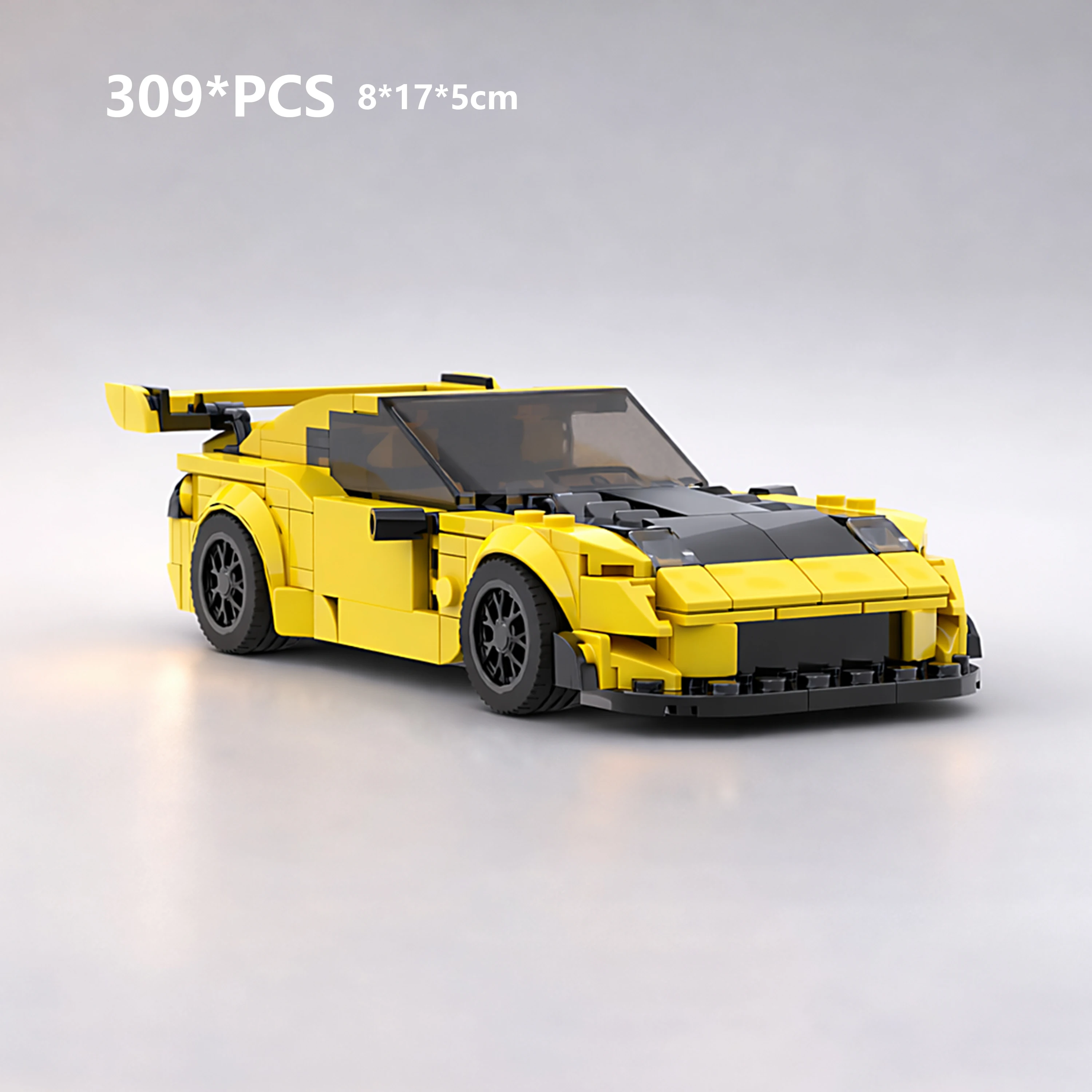 MOC RX7 Style Supercar 8 Stud Wide Small Bricks Building Blocks Model Assembly Toy Car Gift Wholesale