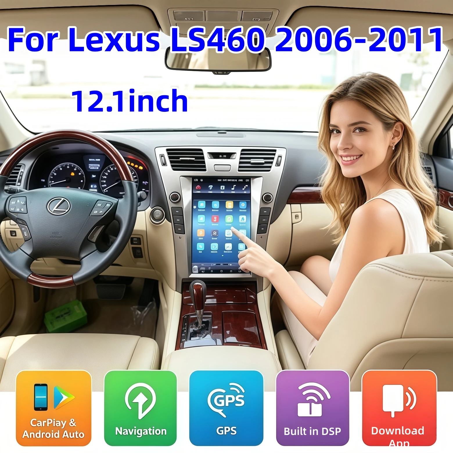 12.1 Inch Car Multimedia Player Android Screen For Lexus LS460 2006~2012 Car Radio Stereo GPS Navigation CarPlay Auto Head Unit