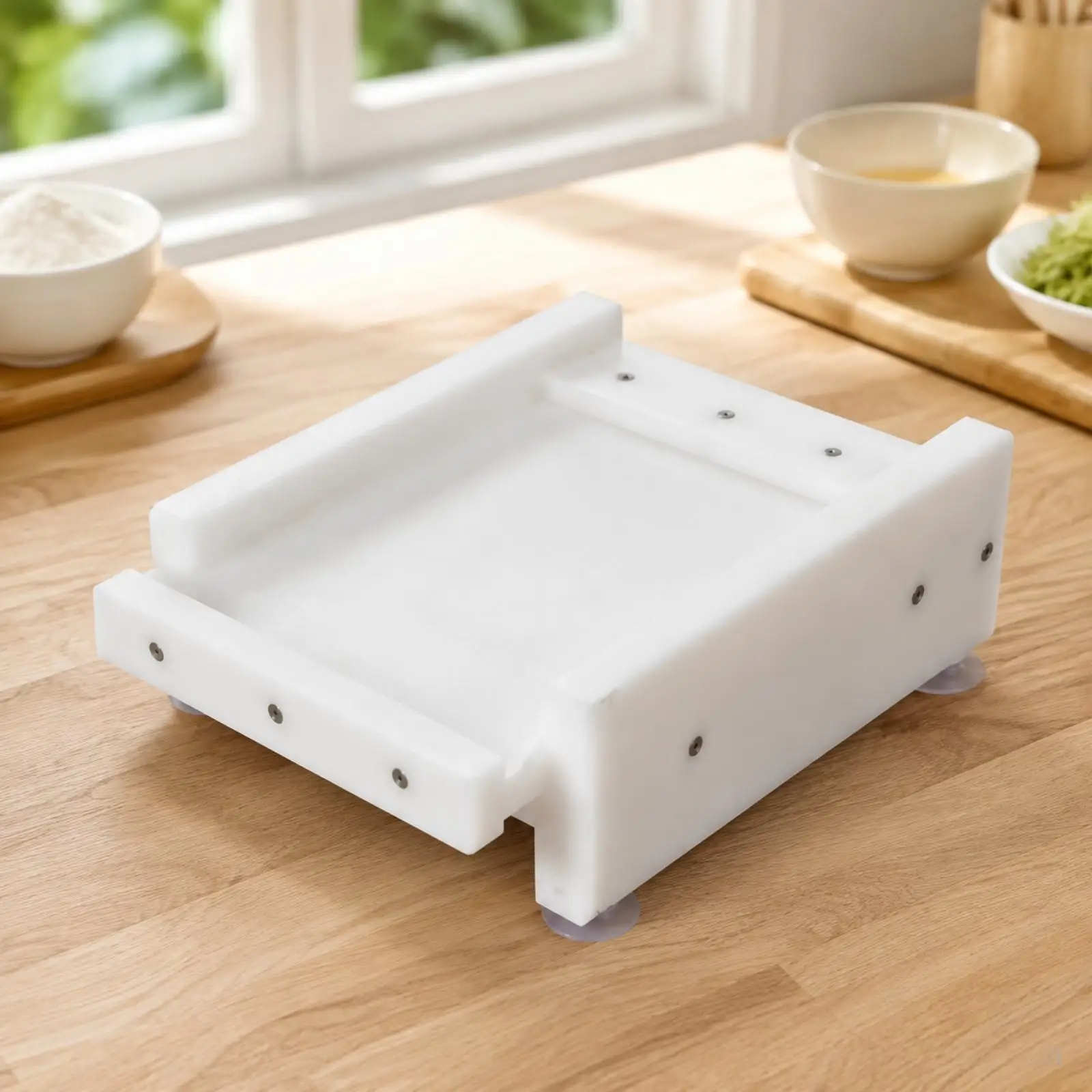 Sushi Mold Press Tool for Uniform Portion Control with Supporting Feet and Smooth PE Surface for Food Prep