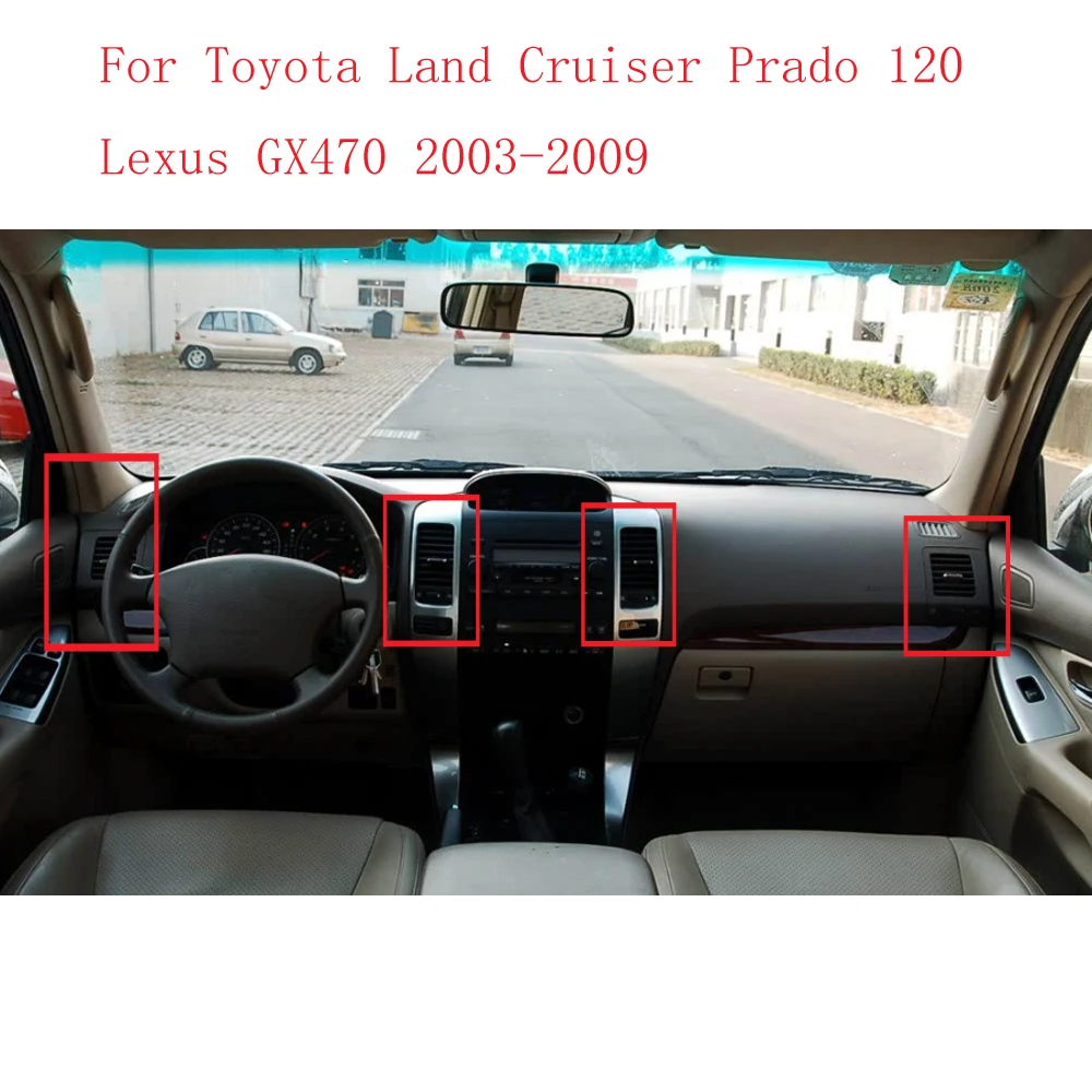 

HUIYAN для Toyota Land Cruiser Prado 120 Lexus GX470 2003-2009, приборная панель, вентиляционное отверстие, решетка кондиционера