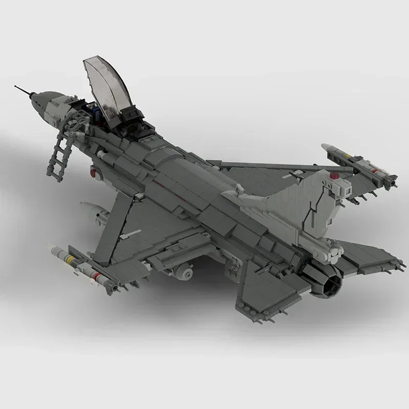 Militair model Moc-bouwstenen F-16C Blok 50, Fighting Falcon-technologie Modulaire blokken Cadeau Kerstspeelgoed DIY-sets Montage