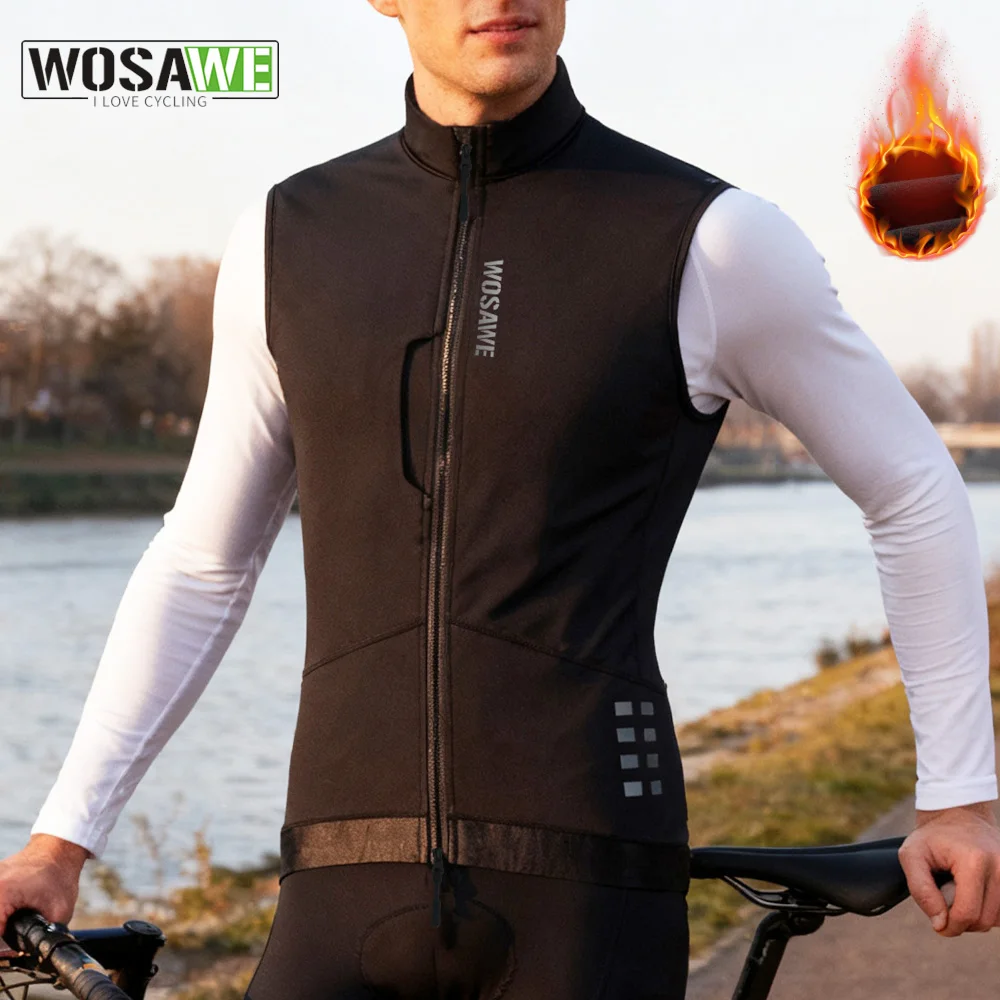WOSAWE Winter Jacket Thermal Fleece Men Women Cycling Jacket Long Sleeve Road Bike Clothing Warm Windproof MTB Coat YKK Zipper