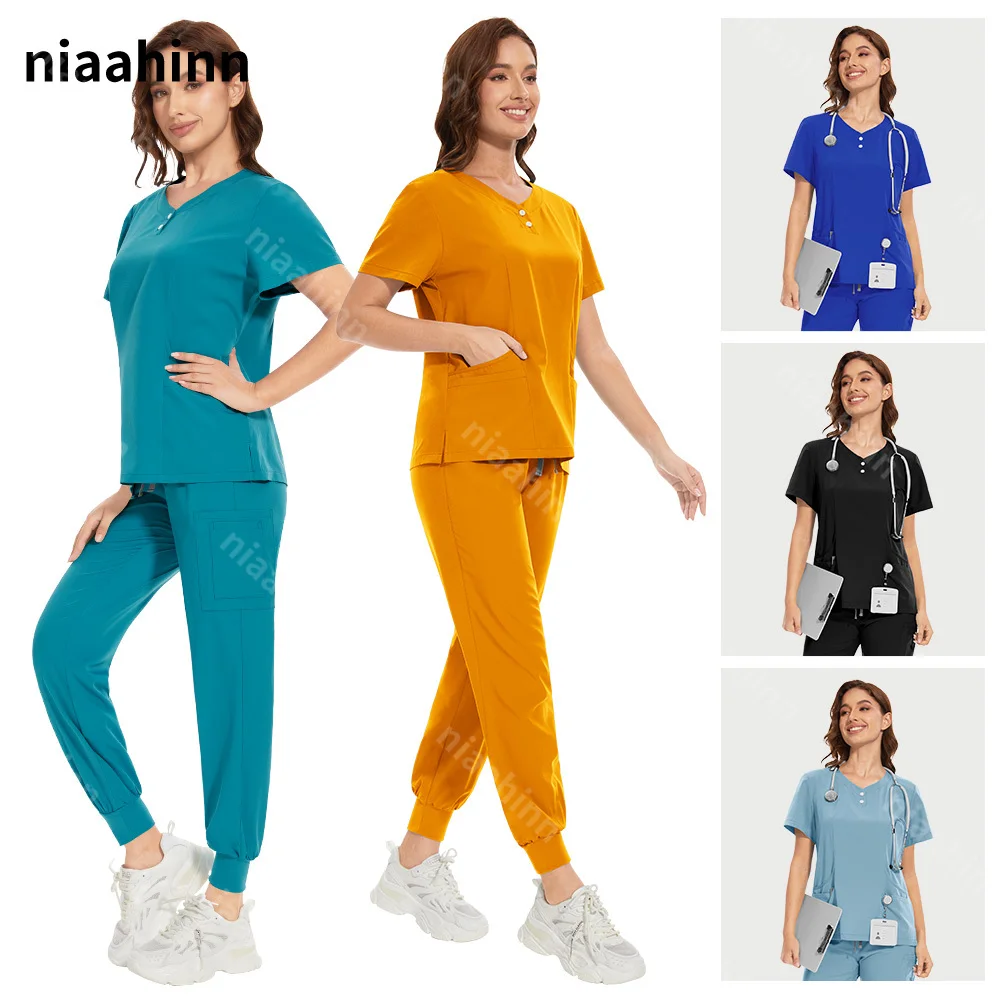 Hospital Doctor Uniform Men and Women Quick-drying Pet Medical Clothing for Women Short-sleeved Surgical Oral Nurse Medical Suit