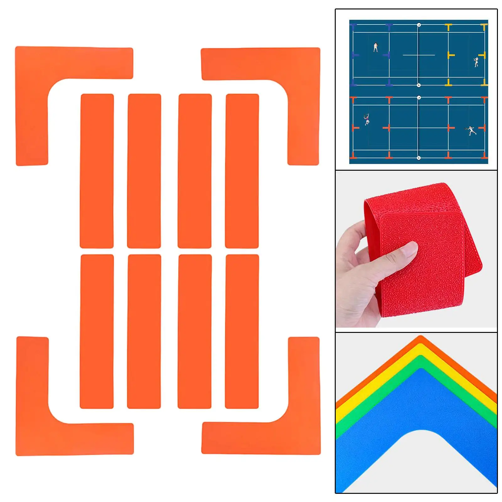 Outdoor Pickleball Court Marker Lines Durable TPR Kit Mini Tennis Tape Sports Accessories for Training