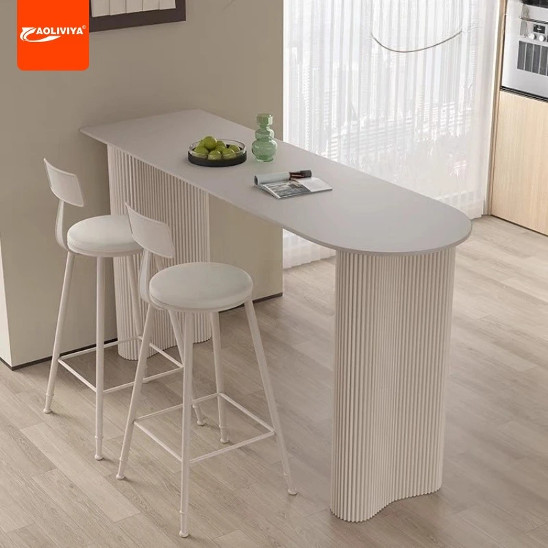 AOLIVIYA ضوء فاخر روك بلاطة طاولة بار غرفة المعيشة المنزلية المطبخ التقسيم بار شرفة ضد الجدار شبه مستديرة Sm