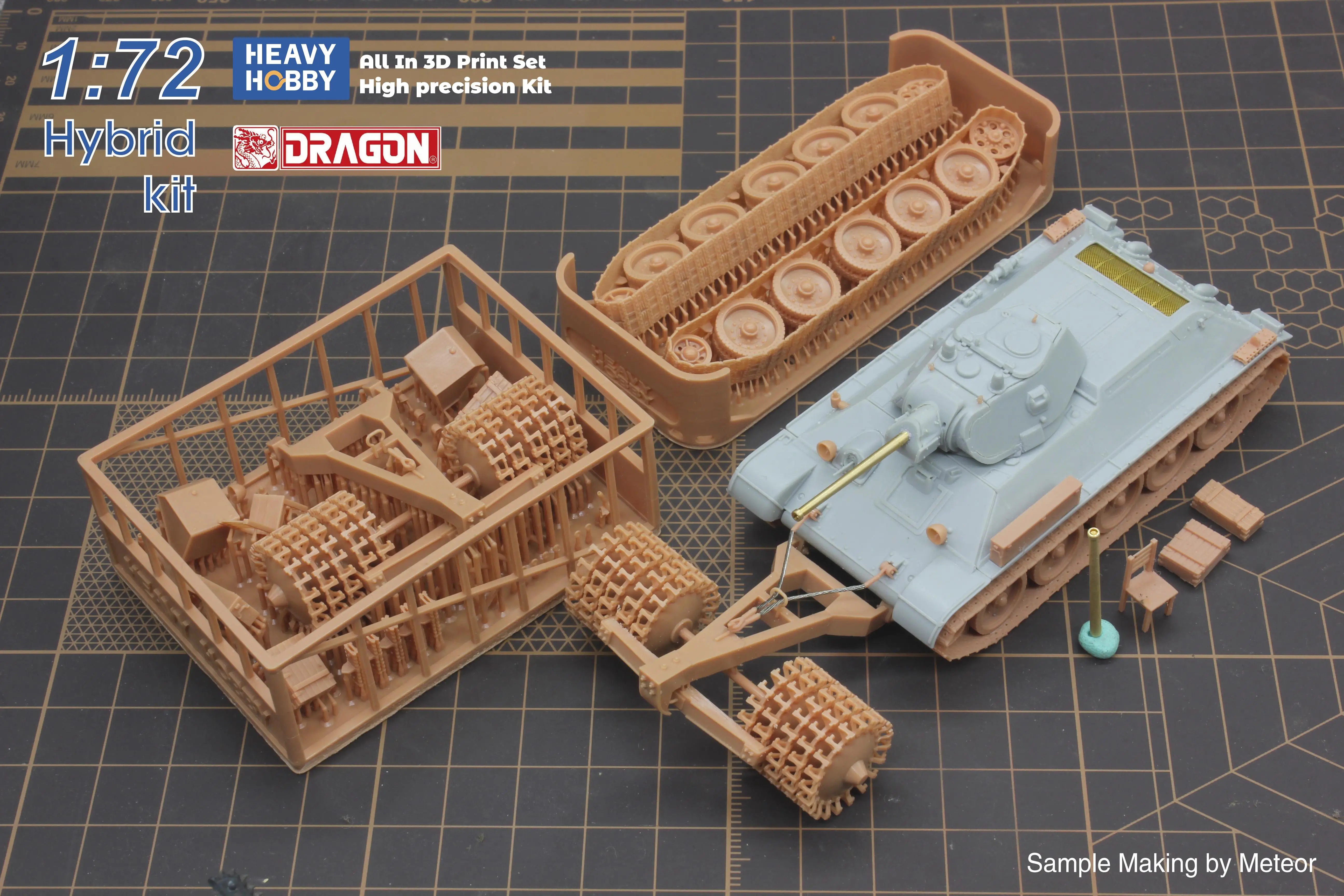 HEAVY HOBBY PK72005 1/72 WWII T34/76 Soviet Medium Tank With Mine Roller