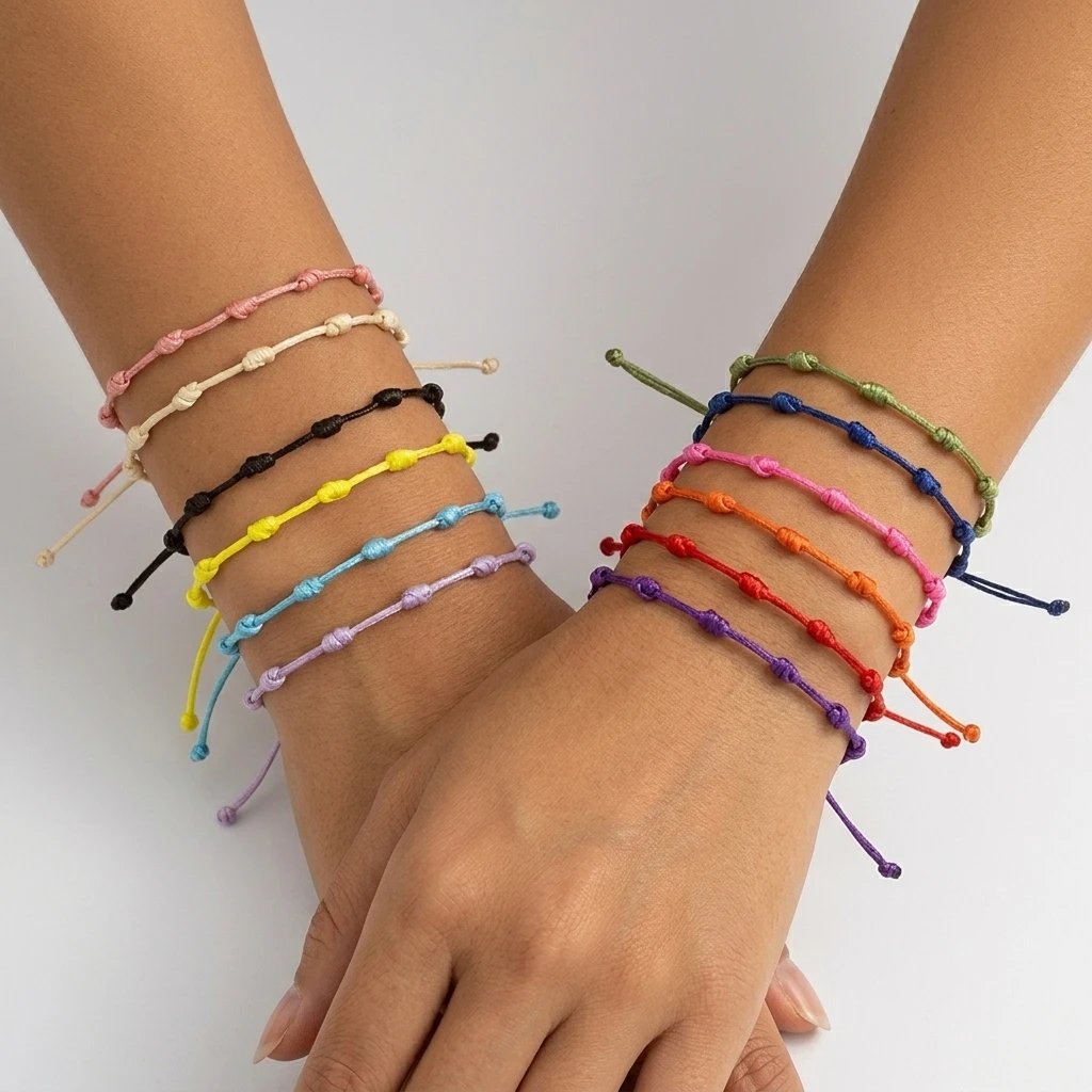 bracelet-reglable-a-nœud-plat-fait-a-la-main-style-boheme-accessoires-de-bijoux-unisexes-1-piece