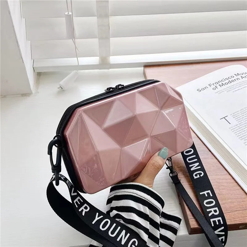 Mini Box Bags for Women, Personality Uneven Surface Handbag, Female Makeup Storage Bag, Waterproof Washing Luggage Shoulder Bags