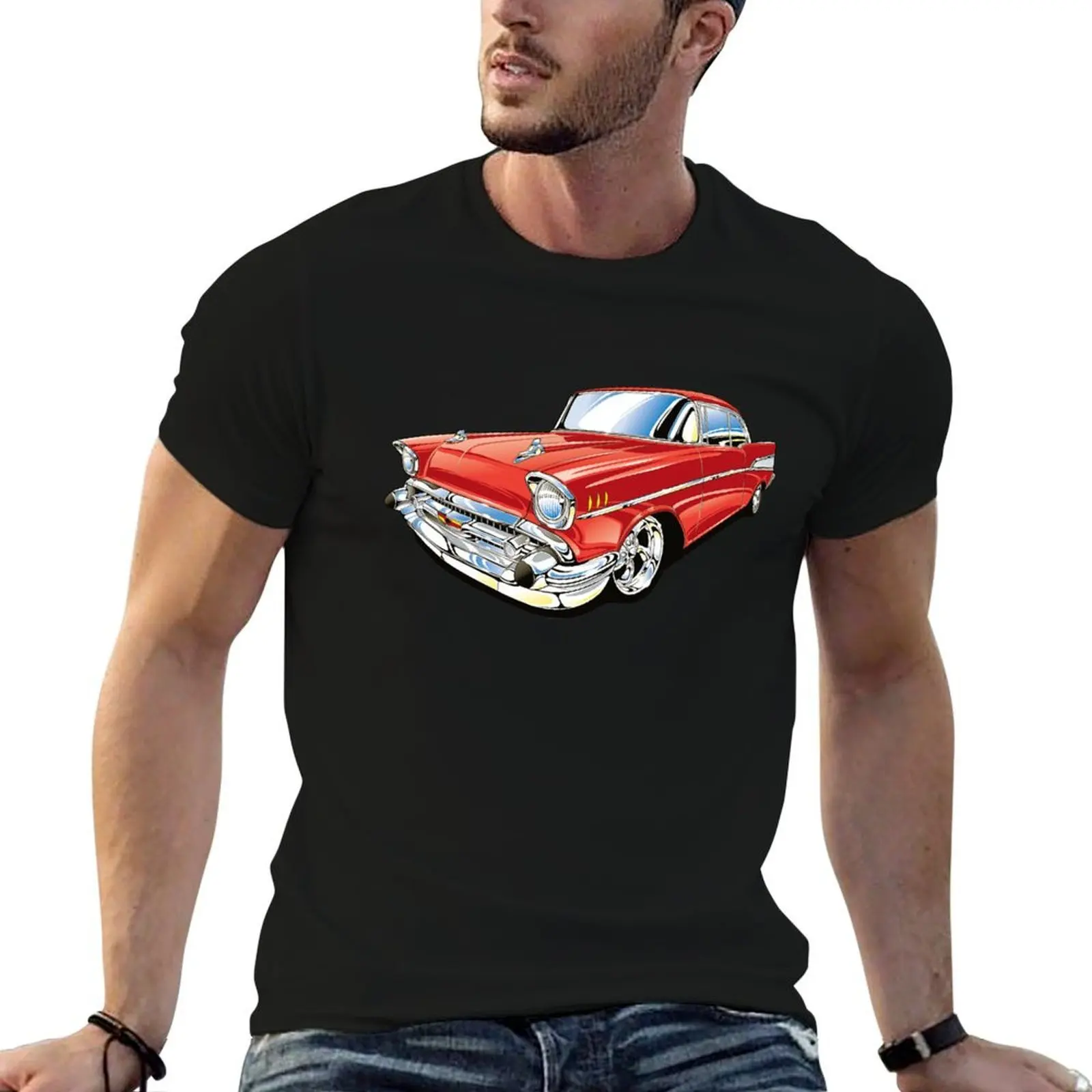 1957 Chevy Bel Air T-Shirt Work Utility Casual Tee Shirt