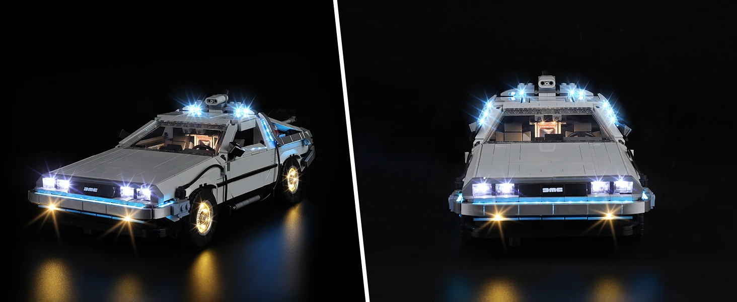 Kyglaring LED-Licht-Set geeignet für Lego Back to the Future Zeitmaschine 10300 Baustein-Dekorationslampe, Modell nicht enthalten. – Detail 2
