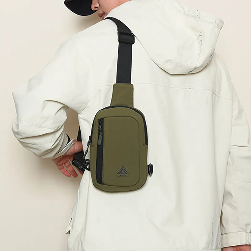 Marken-Brusttasche für Herren und Damen, modische Umhängetasche, wasserdichtes Nylon für Outdoor-Aktivitäten, Laufen, Radfahren, Reisen, Handytasche – Detail 14