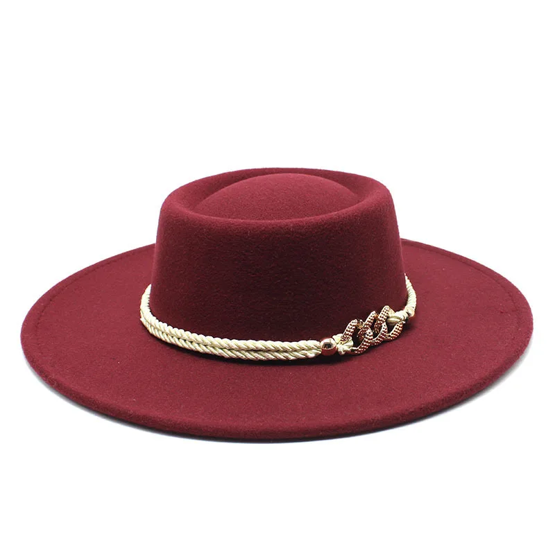 Classic British Style 9.5CM Big Wide Brim Fedora Hat For Women Fashion Autumn Winter Felt Church Hats Wedding Dress Jazz Cap