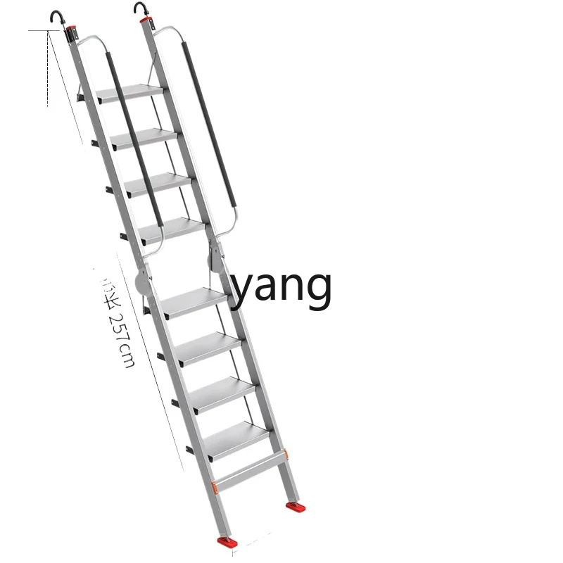 LM Household Folding Retractable Staircase Indoor Escalator Thickened Mobile Portable Ladder