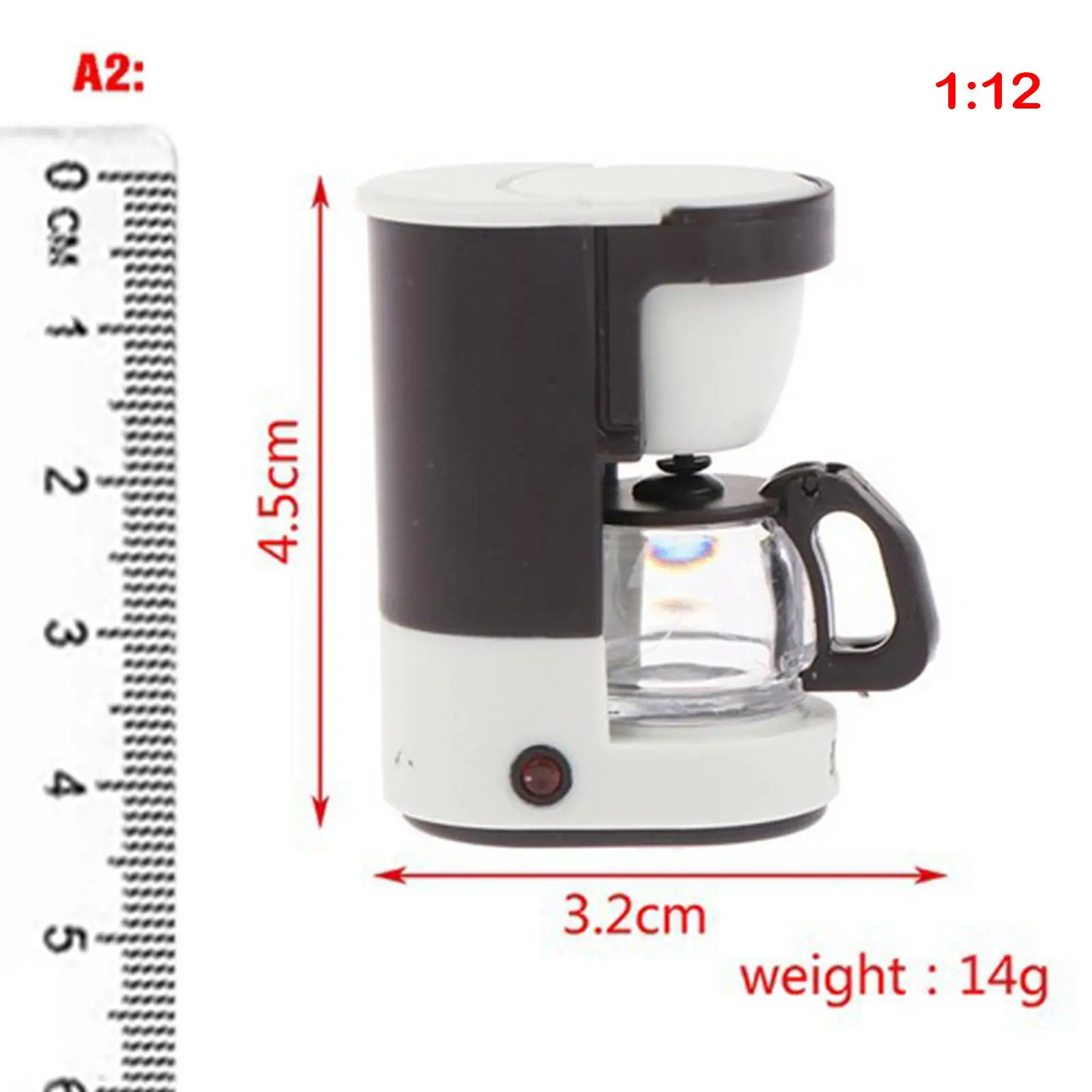 3xCoffee Machine ドールハウス家具 1/12 スケール 装飾用 クリエイティブおもちゃ グリーン