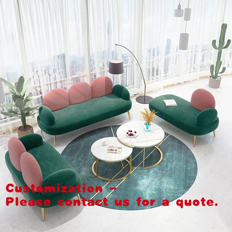 

Комплект мебели для офиса: диван и журнальный столик из ткани для приемной, салона красоты, магазина одежды, зоны отдыха.