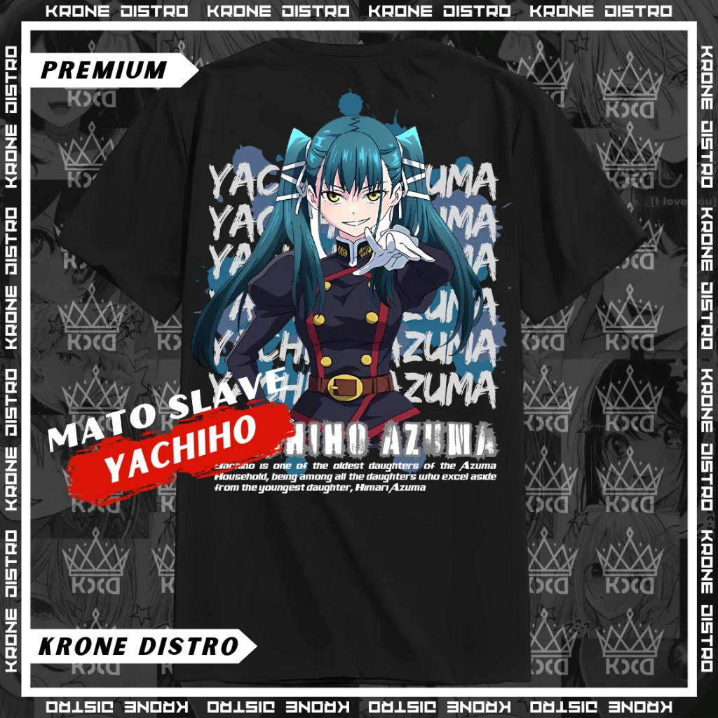 KRONE Kaos Anime YACHIHO AZUMA Katun Premium 24s V2 Tshirt Distro Oversize Dewasa