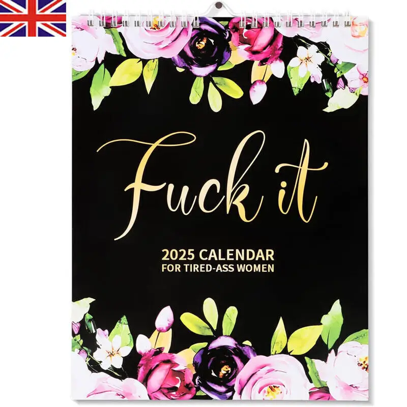 1/2pcs 2025 Wer Wall For Tired-Ass Women,Fuck It Funny Monthly Calendar UK