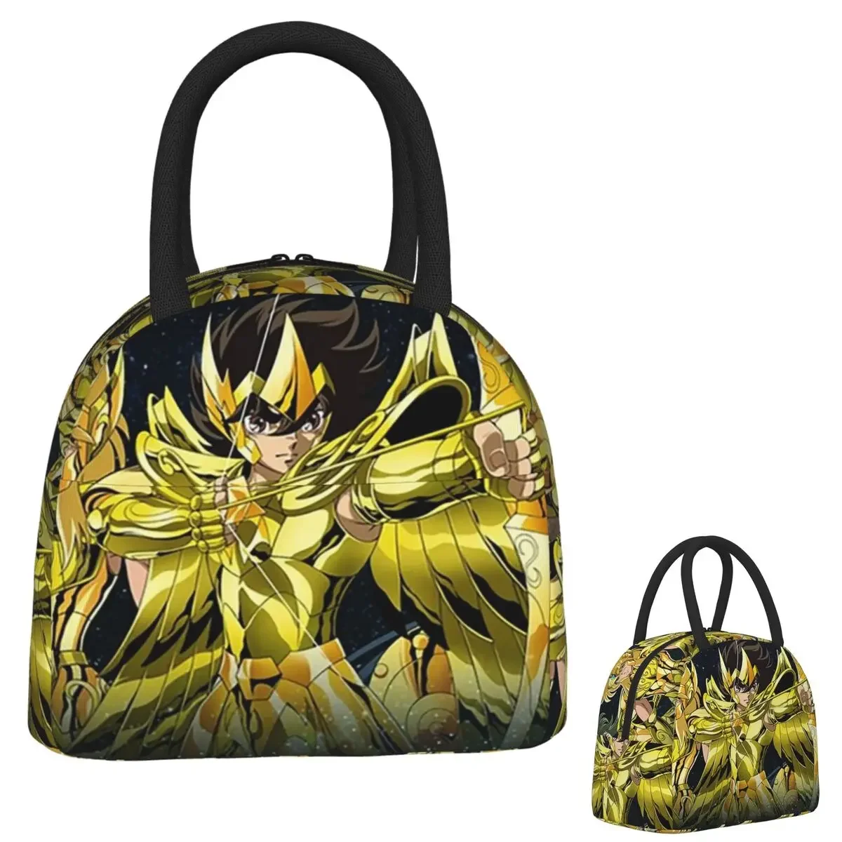Knights Of The Zodiac Anime Saints Seiya Insulated Lunch Bag for Women Children Portable Food Boxes Thermal Lunch Box Tote