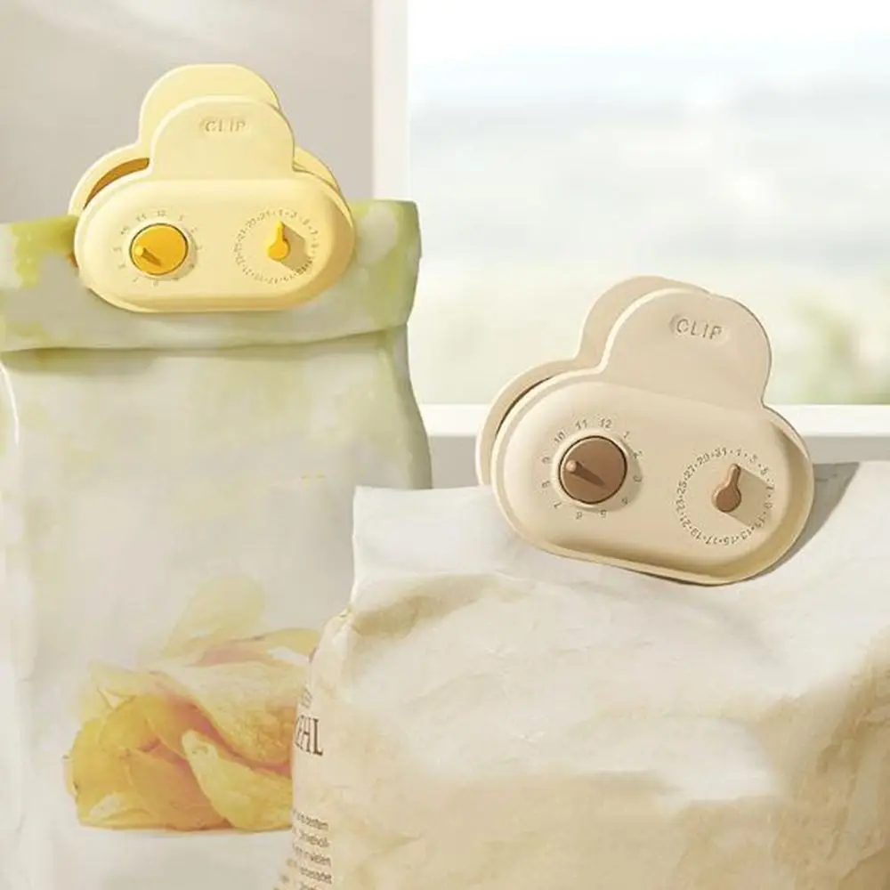 

10Pcs Plastic Magnetic Sealing Clip Cute Decorative Food Bag Clip with Date Circle Moisture-proof Food Fresh-keeping Clip