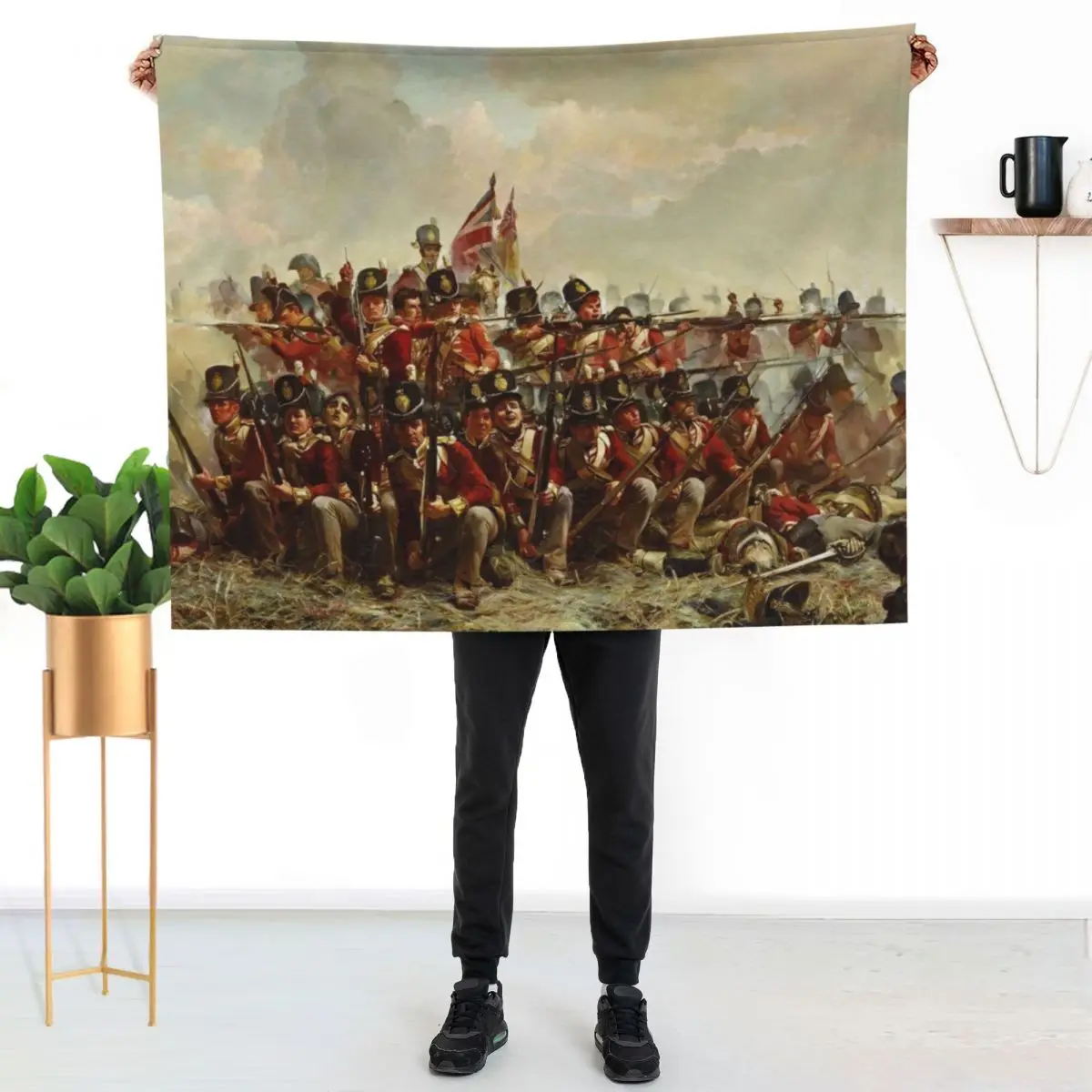 HD. The 28th Regiment at Quatre Bras, by Lady Butler, 1875 Throw Blanket For Baby Vintage Warm warm for winter Baby Blankets