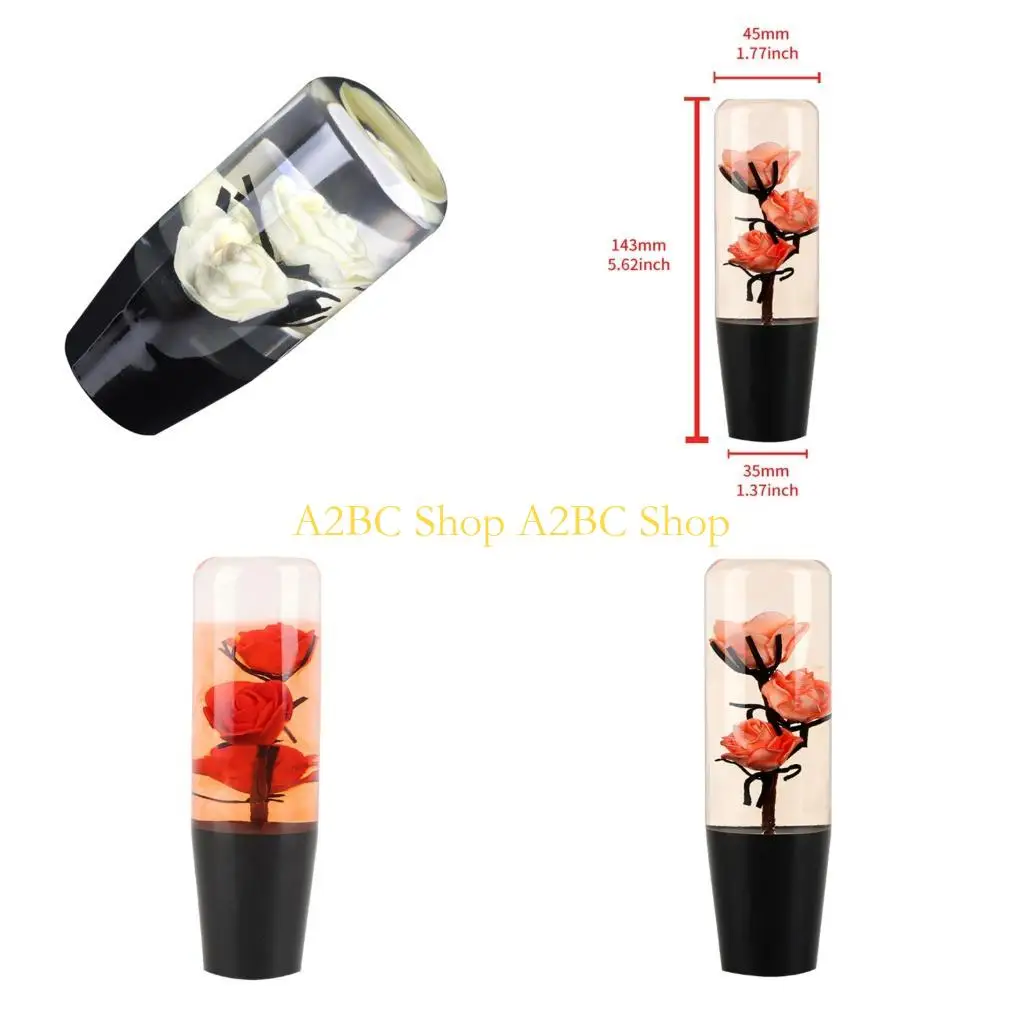 

A2BC Fashionable Crystal Rose Acrylic Gear Shifts Knob Acrylic Knob Perfect for Customizing Your Car Or Motorcycle Interior