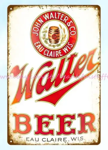 wall art posters and prints Walter Beer metal tin sign