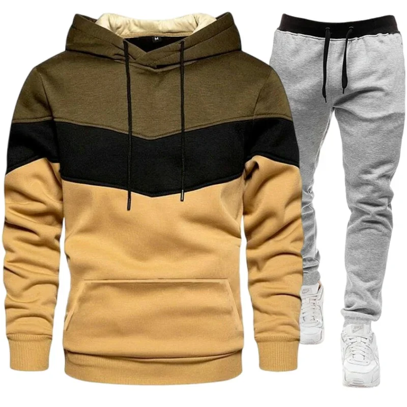 Men\'s Sets Hoodies+Pants Autumn Winter Hooded Sweatshirt Sweatpants Fashion Slim Fit Men Set Hoodie Pant Hip Hop Pullover Hoody