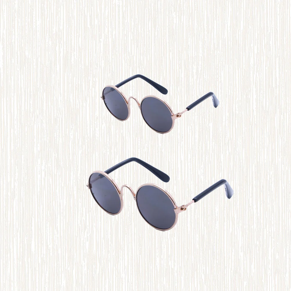 

2 Pcs Dog Sunglasses Clothing Baby Dolls Accessories Small Color Decor for Pet French Fight