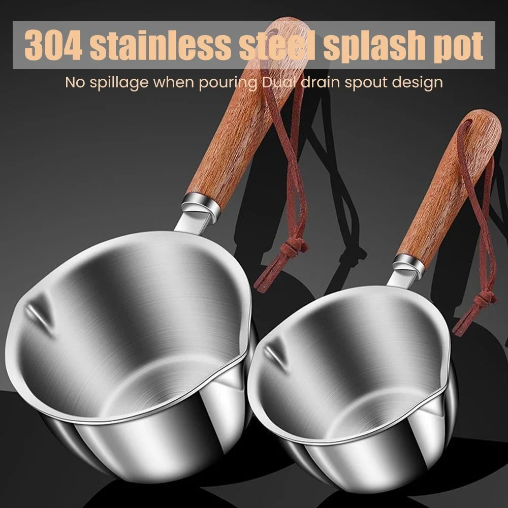 Graduated Oil Splash Small Pot Oil Spicy Seed Kitchen 304 Stainless Steel Special Pouring Hot Oil Pot Mini Small Pot Drizzle Oil