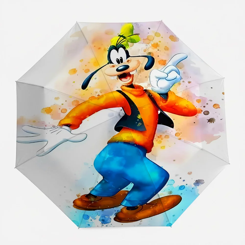 

Disney Goofy Watercolor Art Automatic Tri-Fold Umbrella, Waterproof Anti-UV Windproof Compact Travel Umbrella for Kids & Adults,