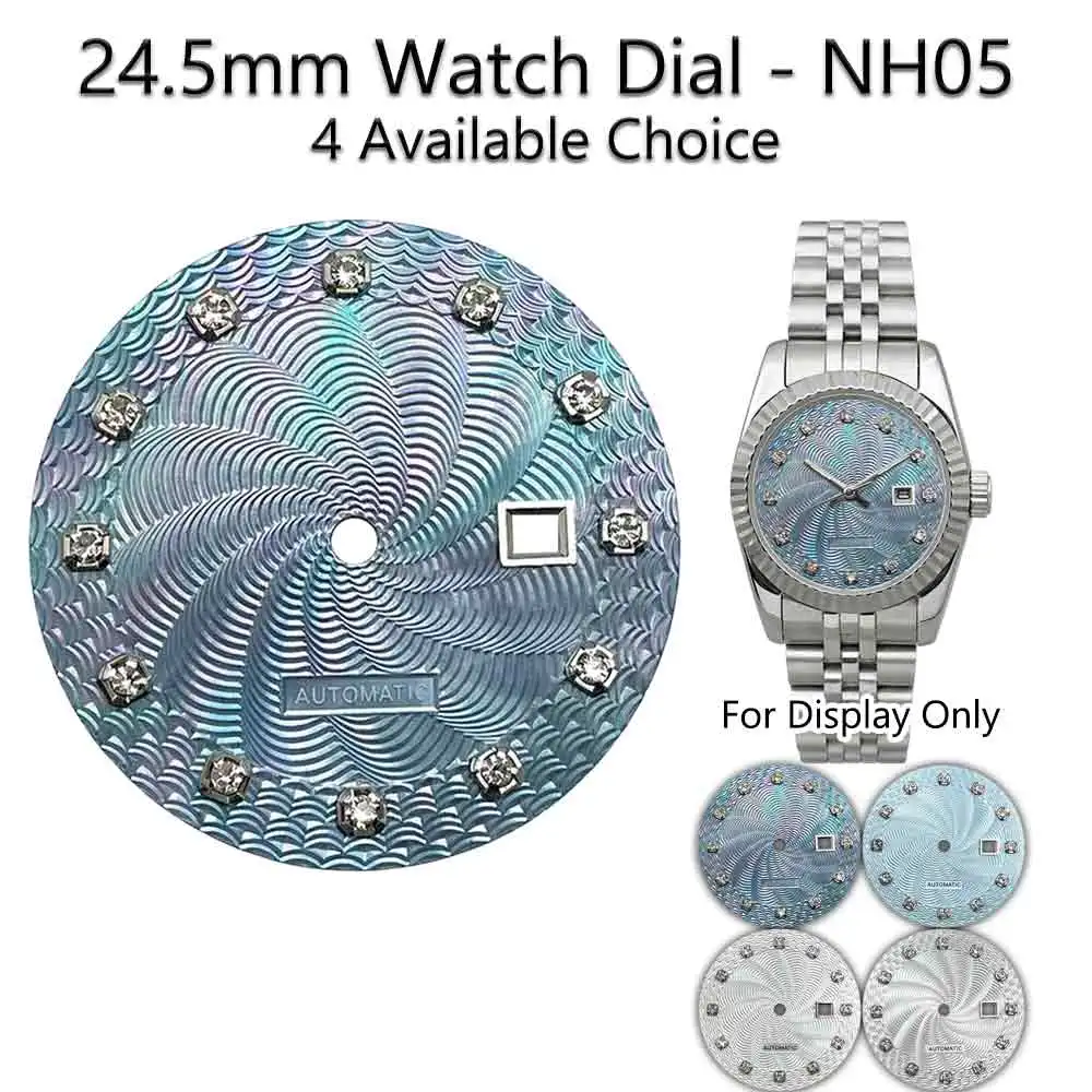 245mm-watch-dial-for-nh05-nh06-movement-swirl-pattern-rhinestone-markers-automatic-replacement-face-for-ladies-watch-mod-build